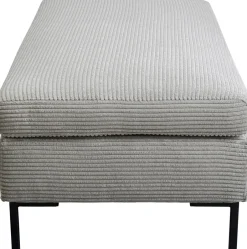 Podnóżek Szary Tapicerowany Na Czarnych Stalowych Nóżkach 130x62 Cm*KARE Design Discount