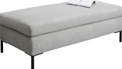 Podnóżek Szary Tapicerowany Na Czarnych Stalowych Nóżkach 130x62 Cm*KARE Design Discount