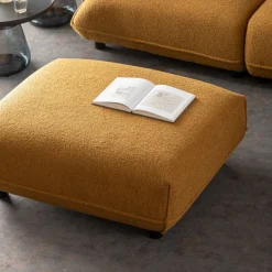 Podnóżek W Kolorze żółtym Tkanina Pluszowa 107x90 Cm*KARE Design Outlet
