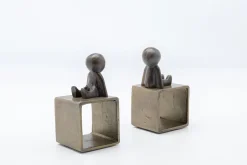 Podpórki Na Książki Little Males 2 El. 21x19 Cm Aluminium Brązowe*KARE Design Sale
