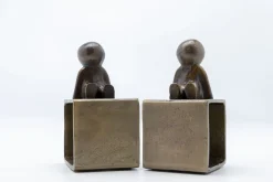 Podpórki Na Książki Little Males 2 El. 21x19 Cm Aluminium Brązowe*KARE Design Sale