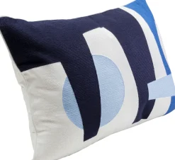 Poduszka Dekoracyjna Biało-niebieska Wzorzysta 60x40 Cm*KARE Design Discount