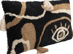 Poduszka Dekoracyjna Boho Z Frędzami 60x35 Cm Oko Czarno-beżowa*KARE Design Online