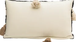 Poduszka Dekoracyjna Boho Z Frędzami 60x35 Cm Oko Czarno-beżowa*KARE Design Online