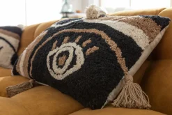 Poduszka Dekoracyjna Boho Z Frędzami 60x35 Cm Oko Czarno-beżowa*KARE Design Online