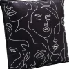 Poduszka Dekoracyjna Czarna Aksamitna Twarze 45x45 Cm*KARE Design Online