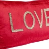 Poduszka Dekoracyjna Czerwona Aksamitna Z Napisem Love 60x35 Cm*KARE Design