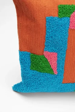 Poduszka Dekoracyjna Do Salonu Pomarańczowo-niebieska 50x30 Cm*KARE Design Online