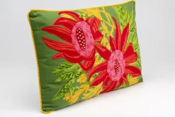 Poduszka Dekoracyjna Zielona Kwiaty 60x40 Cm*KARE Design Hot