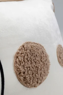 Poduszka Dekoracyjna Z Lamówką Biało-brązowa 50x30 Cm Czarne Wzory*KARE Design Sale