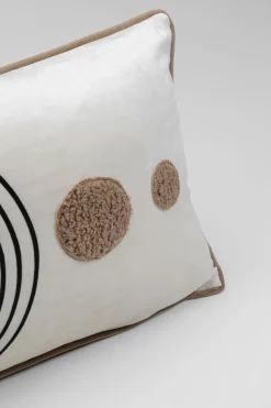 Poduszka Dekoracyjna Z Lamówką Biało-brązowa 50x30 Cm Czarne Wzory*KARE Design Sale