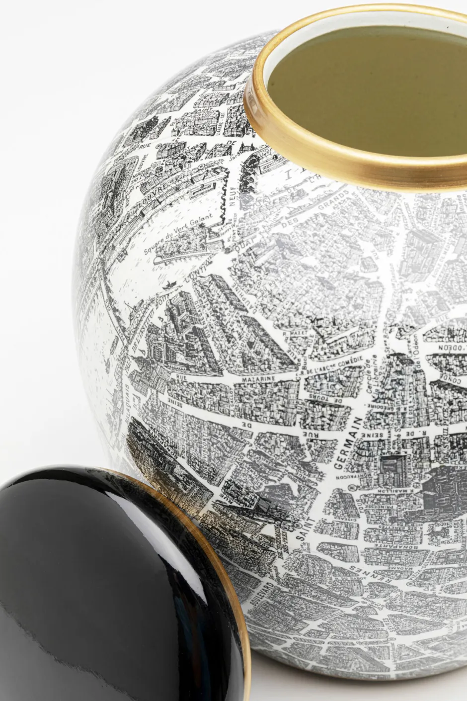 Pojemnik Dekoracyjny Z Porcelany Ø21x23 Cm Ulice Paryża*KARE Design Sale