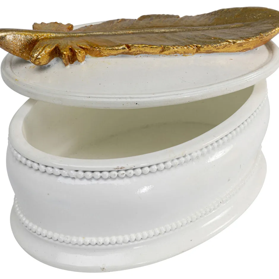 Pudełko Na Biżuterię Ava 13x9 Cm Biało-złote*KARE Design Discount