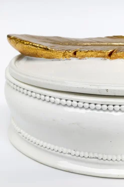 Pudełko Na Biżuterię Ava 13x9 Cm Biało-złote*KARE Design Discount