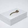 Pudełko Na Biżuterię Białe Szkło Wąż 28x17 Cm*KARE Design Sale
