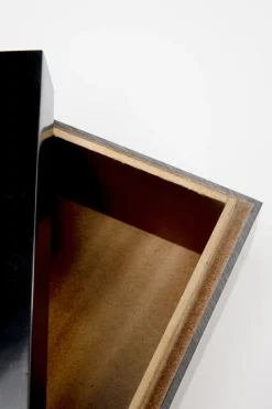 Pudełko Na Biżuterię Czarne 30x15 Cm Paski*KARE Design Outlet