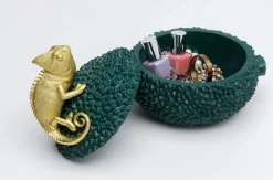 Pudełko Na Biżuterię Lub Kosmetyki Chameleon 20 Cm Zielono-złote*KARE Design Hot