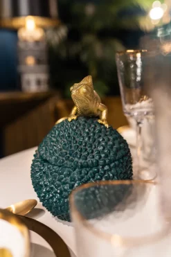 Pudełko Na Biżuterię Lub Kosmetyki Chameleon 20 Cm Zielono-złote*KARE Design Hot