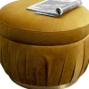 Pufa Do Salonu Okrągła W Kolorze żółtym Ø56x42 Cm*KARE Design Discount