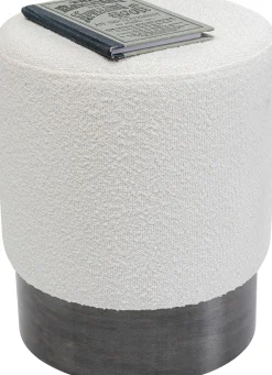 Pufa Kremowa Boucle Okrągła Podstawa Szara Ø35x42 Cm*KARE Design New