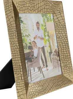 Ramka Na Zdjęcia Złota Wzór Skóra Krokodyla 22x27 Cm*KARE Design