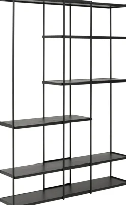 Regał Stojący Czarny Półki Fornir Dębowy Rama Stalowa 150x200 Cm*KARE Design Best
