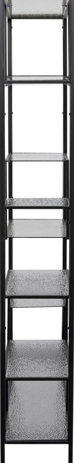 Regał Stojący Loft Czarny Ze Szklanymi Półkami 115x195 Cm*KARE Design New