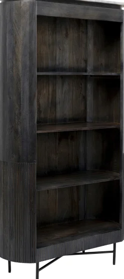 Regał Z Drewna Mango Ciemnoszary Ze Stalowymi Czarnymi Nogami 100x190 Cm*KARE Design Outlet