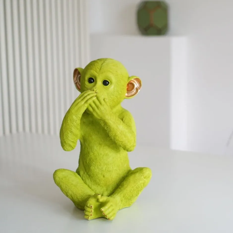 Skarbonka Monkey Iwazaru 24x35 Cm Limonkowa*KARE Design Discount