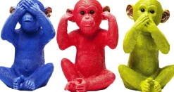 Skarbonka Monkey Mizaru 24x35 Cm Niebieska*KARE Design