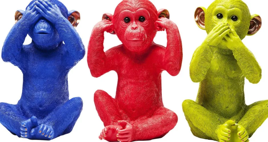Skarbonka Monkey Mizaru 24x35 Cm Niebieska*KARE Design