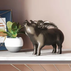 Skarbonka Rockstar Pig 23x17 Cm Czarna*KARE Design Discount