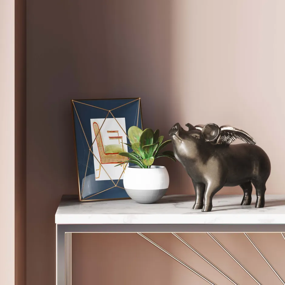 Skarbonka Rockstar Pig 23x17 Cm Czarna*KARE Design Discount