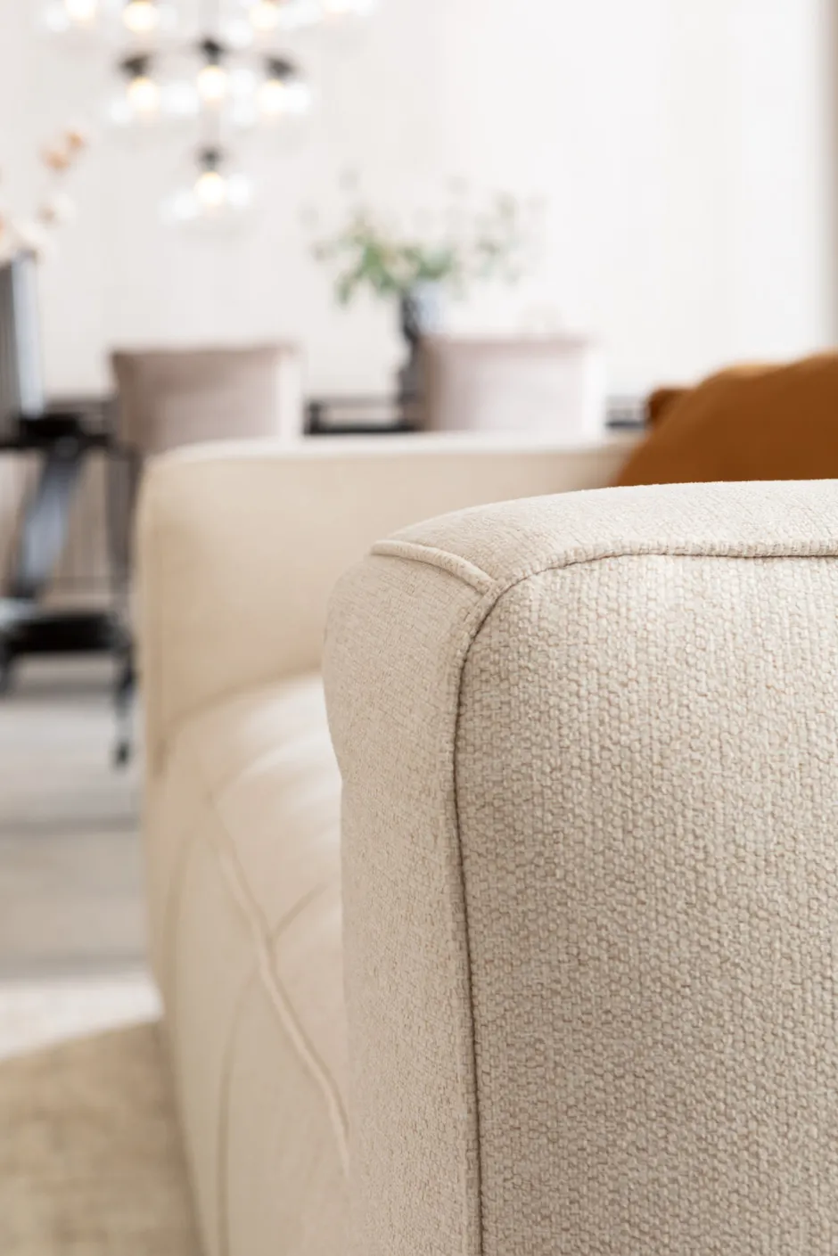 Sofa Cubetto Cord 3 Os. 220 Cm Kremowa*KARE Design Clearance