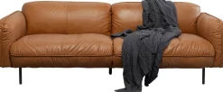 Sofa Ekskluzywna 2-osobowa Skórzana Jasnobrązowa 228 Cm*KARE Design Discount