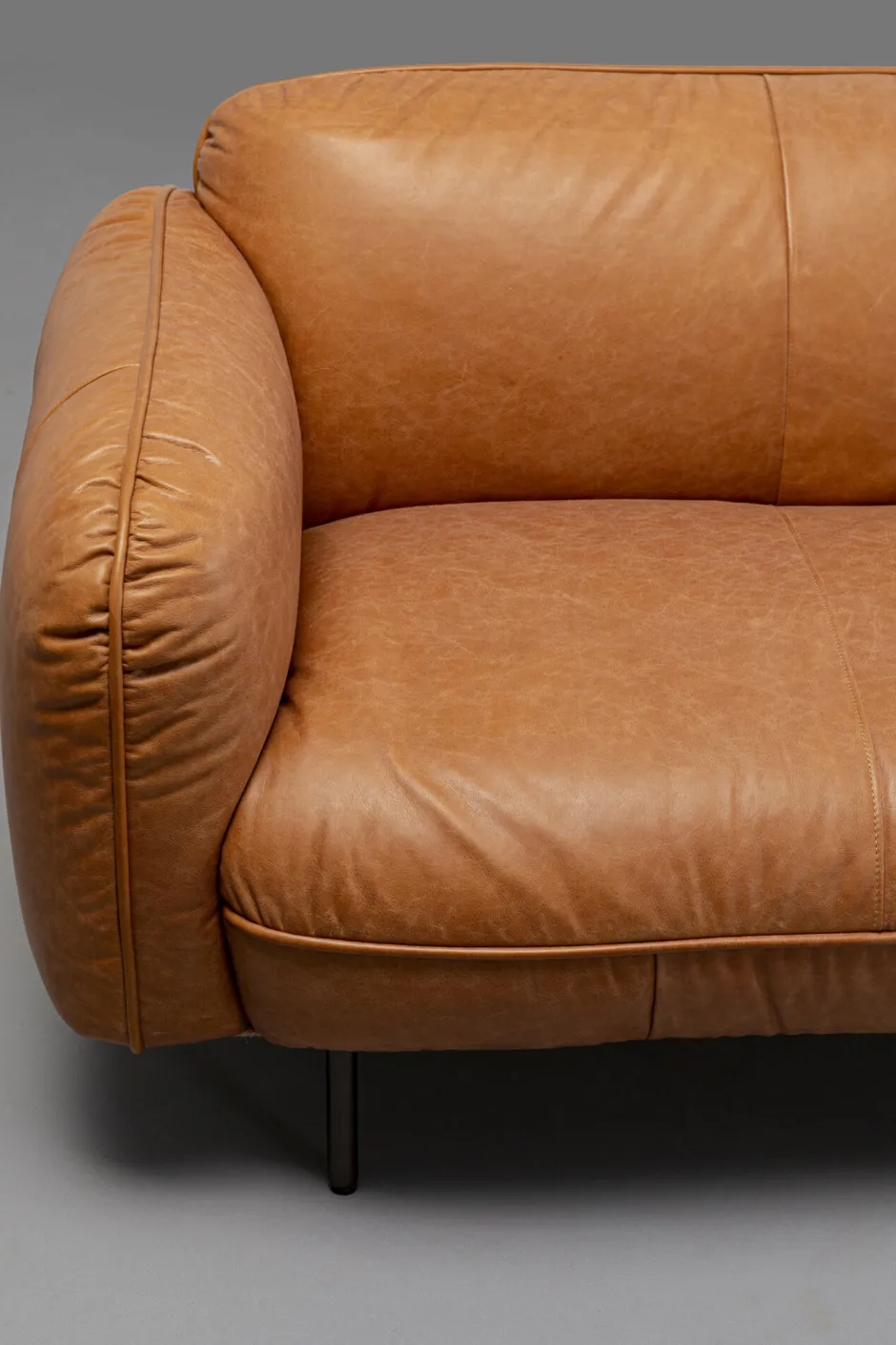 Sofa Ekskluzywna 2-osobowa Skórzana Jasnobrązowa 228 Cm*KARE Design Discount