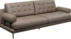 Sofa Ekskluzywna 2-osobowa Skórzana Pikowana Szara 225 Cm*KARE Design Online