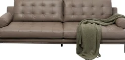 Sofa Ekskluzywna 2-osobowa Skórzana Pikowana Szara 225 Cm*KARE Design Online