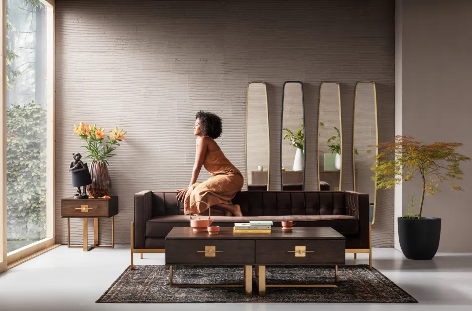 Sofa Loft 226x70 Cm Brązowa*KARE Design Discount