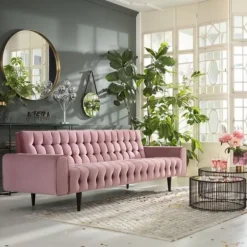 Sofa Milchbar 223x83 Cm Welwetowy Róż*KARE Design Sale
