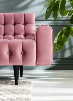 Sofa Milchbar 223x83 Cm Welwetowy Róż*KARE Design Sale