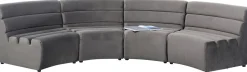 Sofa Modułowa 1 Element Zaokrąglona Welurowa Szara 109 Cm*KARE Design Discount