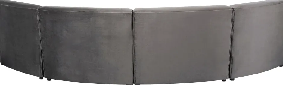 Sofa Modułowa 1 Element Zaokrąglona Welurowa Szara 109 Cm*KARE Design Discount