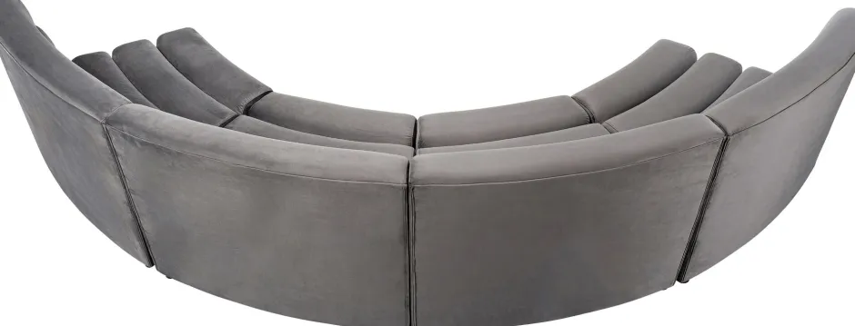 Sofa Modułowa 1 Element Zaokrąglona Welurowa Szara 109 Cm*KARE Design Discount