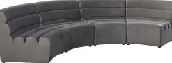 Sofa Modułowa 1 Element Zaokrąglona Welurowa Szara 109 Cm*KARE Design Discount