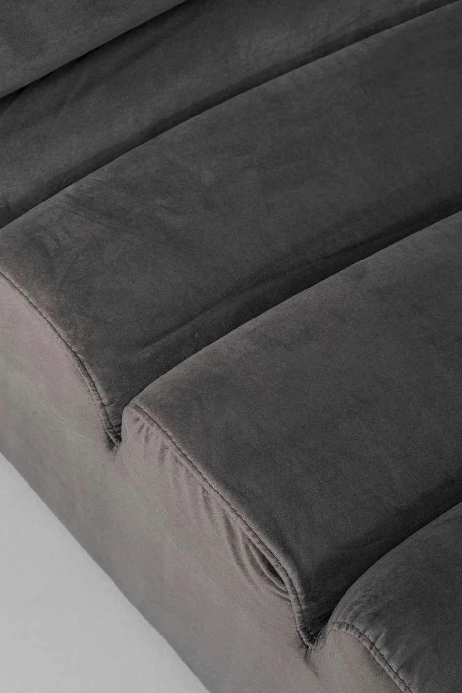 Sofa Modułowa 1 Element Zaokrąglona Welurowa Szara 109 Cm*KARE Design Discount