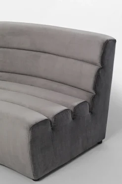 Sofa Modułowa 1 Element Zaokrąglona Welurowa Szara 109 Cm*KARE Design Discount