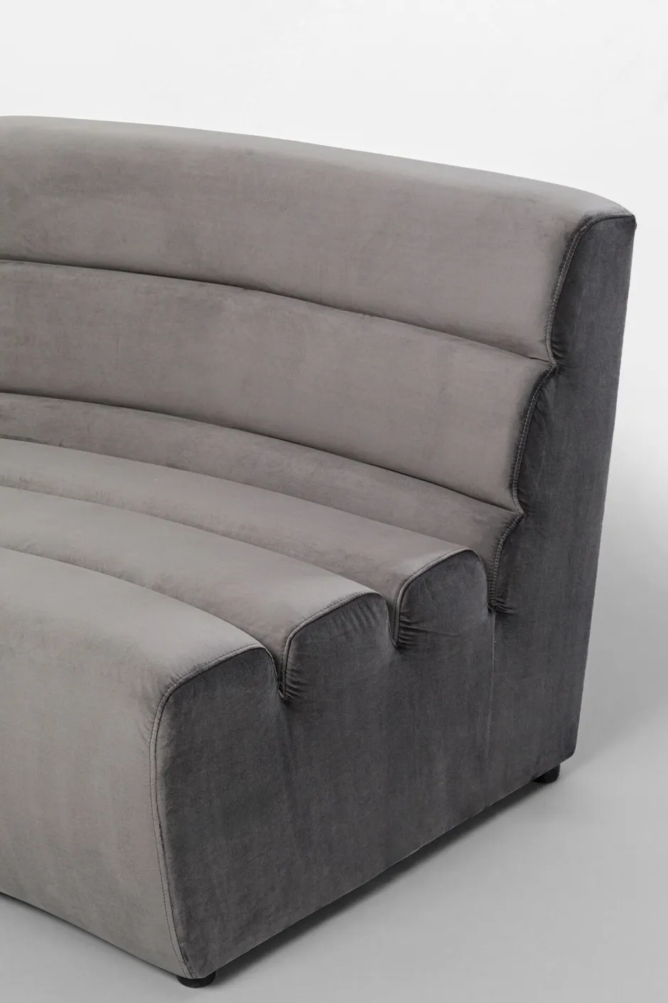 Sofa Modułowa 1 Element Zaokrąglona Welurowa Szara 109 Cm*KARE Design Discount