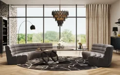 Sofa Modułowa 1 Element Zaokrąglona Welurowa Szara 109 Cm*KARE Design Discount
