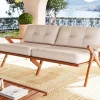 Sofa Ogrodowa 3-osobowa Siedzisko Kremowe 180 Cm Nogi Drewno Akacjowe*KARE Design Hot